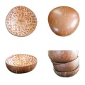Handmade Mosaic Coconut Bowl with Elephant  - Peach