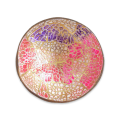 Handmade Mosaic Painted Coconut Bowl - Pink, Purple and Gold