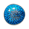Handmade Mosaic Coconut Bowl - Blue and Black