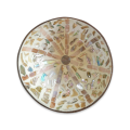Handmade Mosaic Coconut Bowl - Peach and Cream