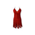 Crochet Beach Dress - Brick red / Orange