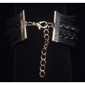 Love , Infinity , Angel Wings , Heart Vegan Leather & Wax String Multilayer Charm Bracelet - Black
