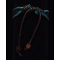 Unisex Multilayer Adjustable Beaded Leather & Wax String Bracelet  - Blue