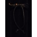 Unisex Multilayer Adjustable Leather & Wax String Bracelet  with Hamsa  - Black