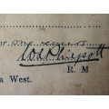 ANGLO-BOER WAR, MARTIAL LAW PASS SIGNED BY DISTRICT COMMANDER.