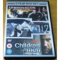 CULT FILM: TERMINATOR Salvation + 2012 + CHILDREN OF MEN 3xFILM BOX SET  [SHELF D2]
