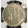 Rare 1927 SA 1 shilling in a truly rare top condition. NGC AU 58. Virtually UNC. Reduced price.