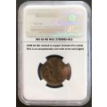 Rare Error 1990 SA 20c. Minted in copper instead of in nickel. MS65RB NGC 2783085-012