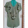 STUNNING FRILLY  BLOUSE SIZE 36