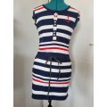 NAVY & RED STRIPE DRESS SIZE SMALL