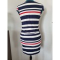 NAVY & RED STRIPE DRESS SIZE SMALL