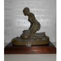 Zulu Maiden  Sculpture by well known South African artist Llewellyn Davies. Bronze composite