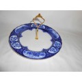 Tier Antique Flow Blue Cake Plate with Handle