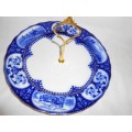 Tier Antique Flow Blue Cake Plate with Handle