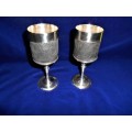 Silver Plated Wine Goblets with Imitation Elephant Skin