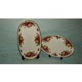 Royal Albert Old Country Rose 2 biscuit plates and bon bon bowl