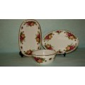 Royal Albert Old Country Rose 2 biscuit plates and bon bon bowl