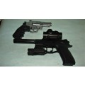 Dan Wesson Revolver & CZ 75 P07 Pistol,  Silencer, Scope, Torch, Steel BB Balls Airguns