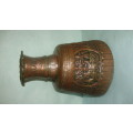 Antique Hand-Hammered Globular Bronze Copper Pitcher