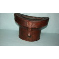 Antique Leather Hat box for a  top hat 1