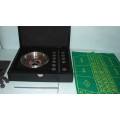 Brushed Steel Table Roulette Set in Wooden Box with Cartouche