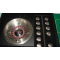 Brushed Steel Table Roulette Set in Wooden Box with Cartouche