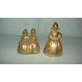 Pair (One A Duo) Antique Brass Table Bell Victorian Figurine