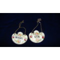 Brandy and Gin Crown Porcelain Decanter Labels