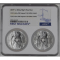 HOT  - 2019  SILVER R5 BIG 5 TWIN PROOF SET FINEST KNOWN - FIRST RELEASES