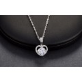 Elegant Platinum Plated 2ct Round Cut Cubic Zirconia Heart Shape Pendant Necklace**FREE VELVET POUCH