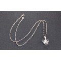 Elegant Platinum Plated 2ct Round Cut Cubic Zirconia Heart Shape Pendant Necklace**FREE VELVET POUCH