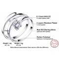 Elegant 925 Sterling Silver with 0.5ct Cubic Zirconia Resizable Ring **FREE VELVET POUCH
