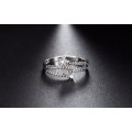 Elegant 925 Sterling Silver with Cubic Zirconia Resizable Ring **FREE VELVET POUCH