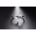 Elegant Butterfly 925 Sterling Silver with Cubic Zirconia Resizable Ring **FREE VELVET POUCH