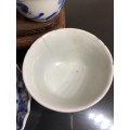 A SET OF CHINESE PORCELAIN TEA CUPS AND AND SMALL PLATE
