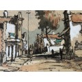 A SMALL DITRICT SIX WATERCOLOUR BY JOHNNIE DE KOCK DATED 1977