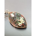 A pair of Mexican Abalone and Silver Earings