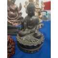 One Brass and Other Statues some are heavy Lord Buddha Sitting Blessing Hand Brass Statue