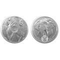 2019 Brilliant UNC Big SILVER Elephant R5 Coin