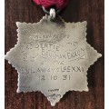 Royal Antediluvian Order of Buffaloes SILVER Medal, Bulawayo 1931