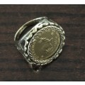 Gold 1/10oz KRUGERRAND Coin Ring