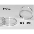 Clear Round Coin Capsules (25mm) - 100 Pack