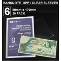 Banknote Clear Sleeves #6 (80mm x 170mm)