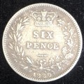 1880 Silver Great Britain 6 Pence