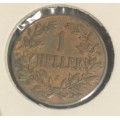 1907 German East Africa 1 Heller ( J)