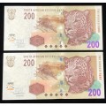 Tito Mboweni R200 Note In Sequence.( Not Legal Tender)