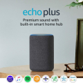 Echo Plus (3rd Gen) - Premium sound with built-in smart home hub - Charcoal