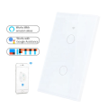 WIFI Control Smart Life Tuya 2CH US LED Neutral or No Neutral Smart Switch with RF433Mhz (White)