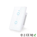 WIFI Control Smart Life Tuya 2CH US LED Neutral or No Neutral Smart Switch with RF433Mhz (White)