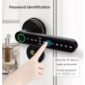 Smart Life Tuya Bluetooth Digital Fingerprint IC Card Smart Door Handle Lock (Black)